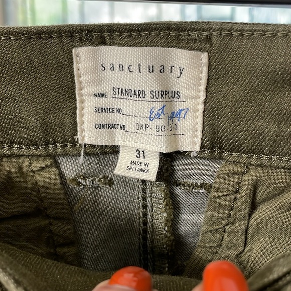 Sanctuary Pants ankle crop NEW w /Tags . Army green - Picture 5 of 6